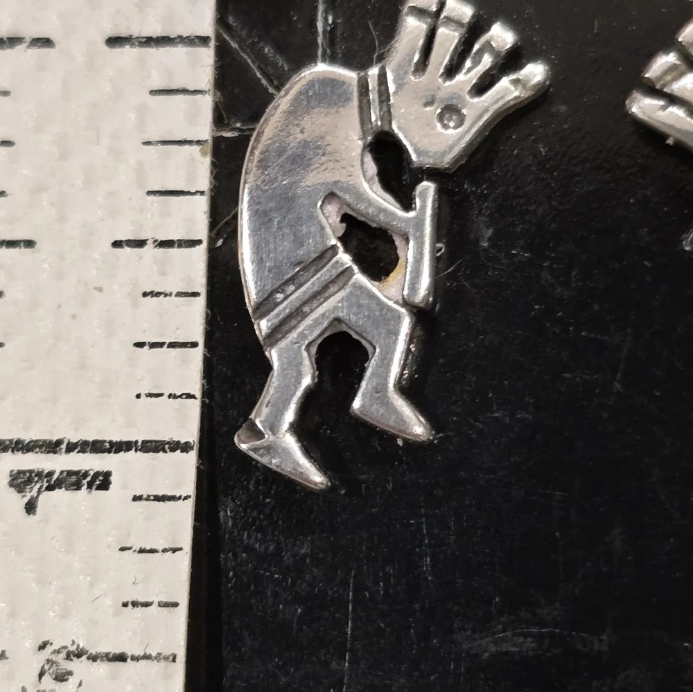 Kokopelli Native American Stud Earrings Sterling